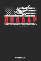 Notebook: Braaap Vintage USA American Flag Dirt Bike Hoodie 108902844X Book Cover