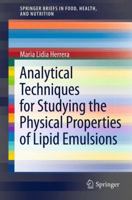 Analytical Techniques for Studying the Physical Properties of Lipid Emulsions 1461432553 Book Cover