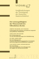 Die Leistungsfahigkeit Der Wissenschaft Des Offentlichen Rechts: Berichte Und Diskussionen Auf Der Tagung Der Vereinigung Der Deutschen Staatsrechtslehrer ... Der Deutschen Staatsrechtslehrer) 3899494377 Book Cover