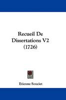 Recueil De Dissertations V2 (1726) 1104459019 Book Cover