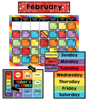 Celebrate Learning Calendar Bulletin Board Set—Colorful Calendar, Monthly Headers, Days of the Week, Seasons, Birthdays, Special Occasions, Weather Chart 1483842037 Book Cover