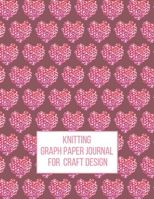 Knitting Graph Paper Journal for Craft Design: Gift for Knitters to Create Craft Projects 4:5 Ratio Pink Watercolor Knitted Purl Hearts pattern on Dark Pink Background 1692422340 Book Cover