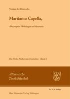 Martianus Capella, »De nuptiis Philologiae et Mercurii« (Altdeutsche Textbibliothek, 87) 3484201037 Book Cover