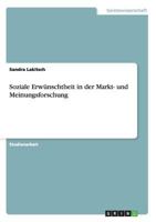 Soziale Erwunschtheit in Der Markt- Und Meinungsforschung 3640481968 Book Cover