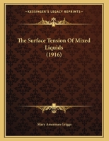 The Surface Tension Of Mixed Liquids 1120932467 Book Cover
