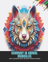 Harmony in Animal Mandalas: Adult Coloring Book, Relaxing Mandala Designs, 50 Pages, 8.5 x 11 inches B0CKL157GY Book Cover