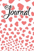 Journal: Pink Salmon Falling Hearts Journal for women to write 1657946320 Book Cover
