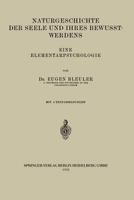 Naturgeschichte Der Seele Und Ihres Bewusstwerdens 1294047795 Book Cover