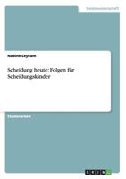 Scheidung Heute: Folgen Fur Scheidungskinder 3656631123 Book Cover