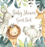 Safari Baby Shower Guest Book (Hardcover) 1839900725 Book Cover