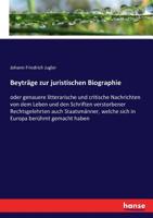 Beytr�ge zur juristischen Biographie 3743622866 Book Cover