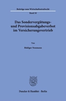 Das Sondervergutungs- Und Provisionsabgabeverbot Im Versicherungsvertrieb (German Edition) 3428192168 Book Cover