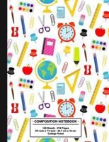 Composition Notebook College Ruled: Trendy Back to School Patterned Icon Cover Lined Pages with Margin Book for Girls 1081882328 Book Cover