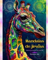 Mandalas de jirafas Libro de colorear para adultos Diseños antiestrés y relajantes para fomentar la creatividad: Entrañables dibujos de jirafas para ... y equilibrar la mente B0CF629GG5 Book Cover