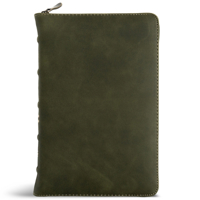 CSB Personal Size Bible, Holman Handcrafted Collection, Zipper Closure, Olive Premium Calfskin B0FP8LX5SB Book Cover