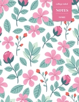 College Ruled Notes 110 Pages: Vintage Floral Notebook for Professionals and Students, Teachers and Writers - Bright Pink Floral Climbing Roses Pattern 1088479367 Book Cover