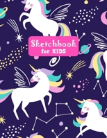 Sketchbook for Kids: Unicorn Unicorn Large Sketch Book for Drawing, Writing, Painting, Sketching, Doodling and Activity Book- Birthday and Christmas Gift Ideas for Kids, Girls, Boys, Teens and Women - 1655579916 Book Cover