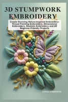 3D STUMPWORK EMBROIDERY: Create Stunning Nature-Inspired Embroidery: Thread Painting Embroidery, Dimensional Embroidery, Realistic Embroidery and 40 Beginner-Friendly Projects B0DWMVY3MB Book Cover