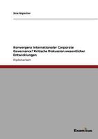 Konvergenz Internationaler "Corporate Governance"? 3867466610 Book Cover