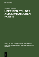 �ber Den Stil Der Altgermanischen Poesie 3743486741 Book Cover