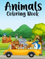 Animals Coloring Book: Elegant Design Animal Coloring Books for Boys, Girls, Men, & Women - Large 8.5x11 Inch 50 Unique Pictures Printable Animal Coloring Pages, A Great Gift for Toddlers Birthday 1673028993 Book Cover