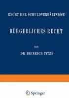 Burgerliches Recht: Recht Der Schuldverhaltnisse 3540013253 Book Cover