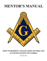 Mentor's Manual: The Most Worshipful Grand Lodge of Free and Accepted Masons of Florida 1098947746 Book Cover