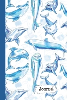Journal: Blue & White Dolphin Diary with Blank Lined Notebook Paper 1710275707 Book Cover