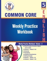 5th grade Common Core ELA Test Prep : Weekly Practice Work Book , Volume 3: ( Weeks : 21 - 30 ) (Common Core Test Prep by Math-Knots) B0CMSBNRCJ Book Cover