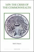 1659: The Crisis of the Commonwealth (Royal Historical Society Studies in History New Series) 0861932684 Book Cover