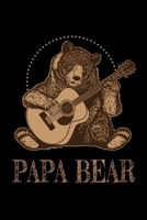 PAPA BEAR WITH GUITAR MUSIC JOURNAL: Papa Bear Musician Dad Gift With Guitar / White Marble Blank Sheet Music / Notebook for Musicians / Staff Paper ... 120 Pages, 6x9, Soft Cover, Matte Finish 1679097210 Book Cover