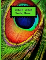 2020-2022 Monthly Planner: Peacock Bird Feather Closeup Texture Design Cover 2 Year Planner Appointment Calendar Organizer And Journal Notebook 1696349486 Book Cover