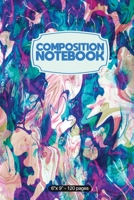 Composition Notebook: Blue Pearl Liquid Marble 6" X 9" 120 Page Notebook 1077768842 Book Cover