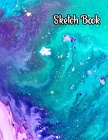 Sketch Book: Notebook for Drawing, Writing, Painting, Sketching or Doodling, 110 Pages, 8.5x11 (Premium Acrylic Blue And Purple Cover) 1655045113 Book Cover