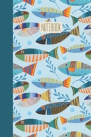 Notebook: Small Stylish Journal for Writing, Journaling, Notes, To Do Lists, Gratitude, Ideas, and More with Whimsical Colorful Artistic Swimming Fish Pattern Cover Design 1673306721 Book Cover