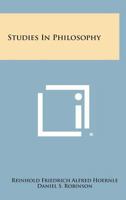 Studies in Philosophy (Essay index reprint series) 0548445974 Book Cover