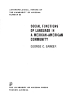 Social Functions of Language in a Mexican-American Community 0816503176 Book Cover