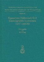 Konrad Von Halberstadt Chronographia Interminata 1277 Bis 1355/59 388226876X Book Cover