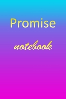 Promise: Blank Notebook Wide Ruled Lined Paper Notepad Writing Pad Practice Journal Custom Personalized First Name Initial P Blue Purple Gold Taking Class Notes, Homework, Studying School Homeschool & 1670878902 Book Cover