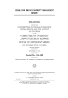 Legislative branch diversity management review 170091345X Book Cover