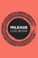 Mileage log book: Notebook and tracker: Keep a record of your vehicle miles for bookkeeping, business, expenses: Coral and white tire pattern design 109638311X Book Cover