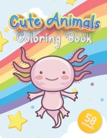 Cute Animals Coloring Book: Easy to color Adorable creatures for toddlers B08T5WGN6H Book Cover