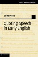 Quoting Speech in Early English 1107673534 Book Cover