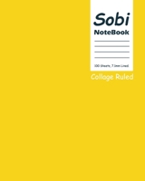 Sobi Notebook, Collage Ruled 8 x 10 Inch, Large 100 Sheet Yellow Cover 0464470293 Book Cover