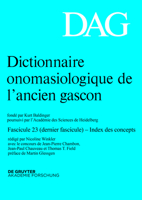 Dictionnaire Onomasiologique de l'Ancien Gascon (Dag). Fascicule 23 3110738554 Book Cover