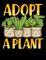 Adopt A Plant: Cute Adopt a Plant Succulent & Gardening Plant Lover Blank Sketchbook to Draw and Paint (110 Empty Pages, 8.5 x 11) 1712982494 Book Cover