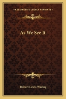 As We See It 1247397718 Book Cover