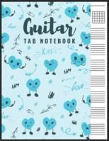 Guitar Tab Notebook: Blank 6 Strings Chord Diagrams & Tablature Music Sheets with Unique Funny Hearts Themed Cover 1691562777 Book Cover