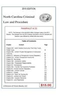 North Carolina Criminal Law and Procedure-Pamphlet 23 1502599023 Book Cover