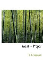 Avant - Propos 1010204955 Book Cover